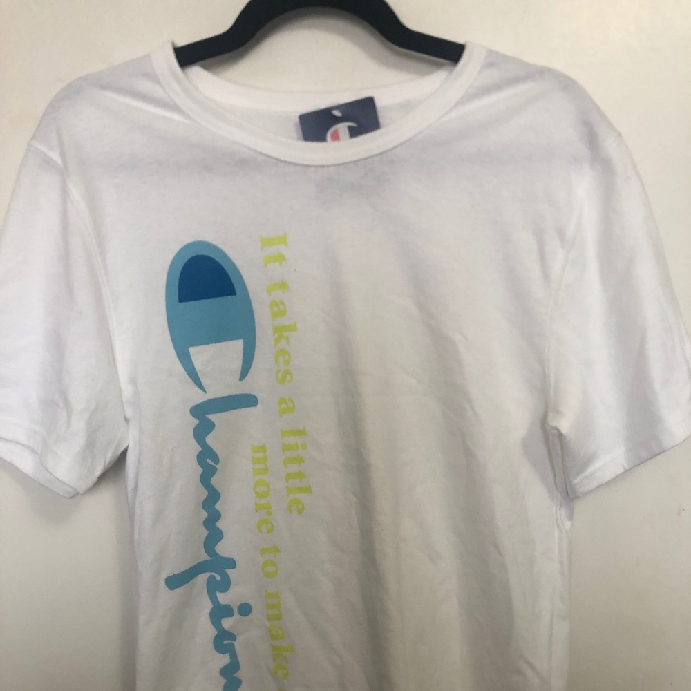 CHAMPION Woman’s White T-Shirt, Size Small
